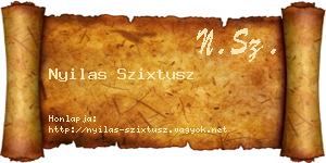 Nyilas Szixtusz névjegykártya
